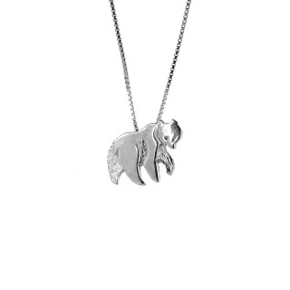 Sirokoru, Little Bear, Eco Silver Pendant with Silver Chain