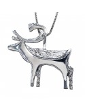 Sirokoru, Reindeer big, Eco Silver Pendant with Silver Chain