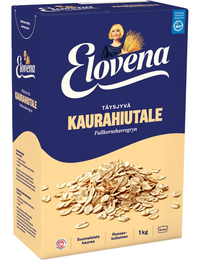 Elovena, Täysjyväkaurahiutale, Whole Grain Oatflakes 1kg