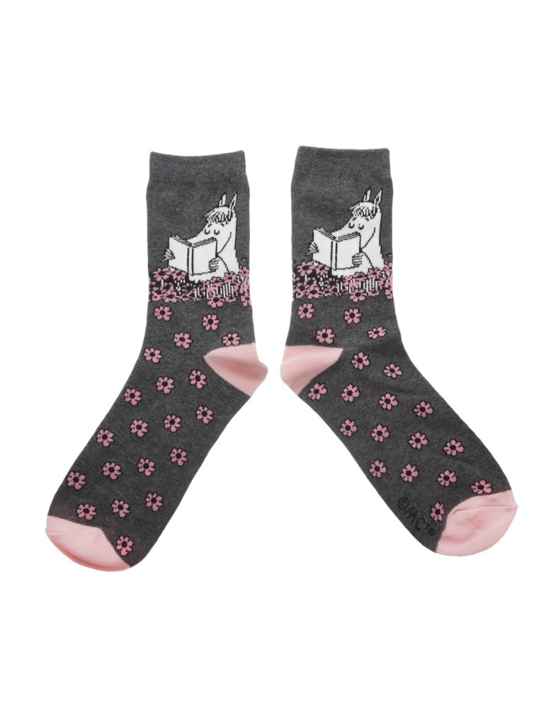 Nordic Buddies, Moomin, Socks for Women, Moominmamma Reading, 36-42 gray-pink -COMES SOON