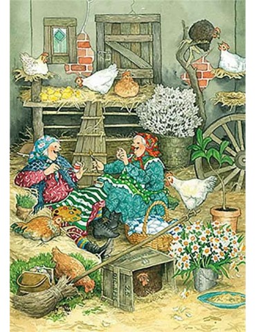 Inge Löök, Postcard, Women with Chicken