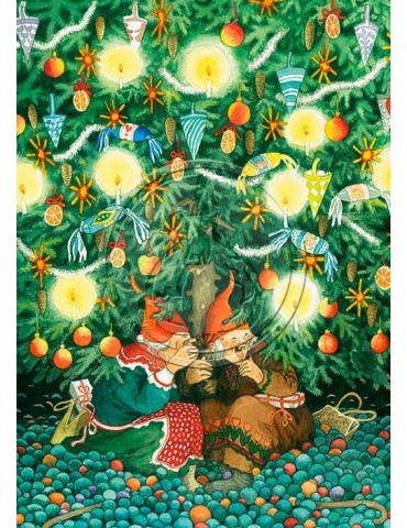 Inge Löök, Postcard, Women under Christmas Tree