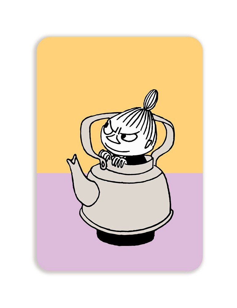 Putinki, Moomin, Postcard rounded, Little My in a Coffeepot pink -COMES SOON