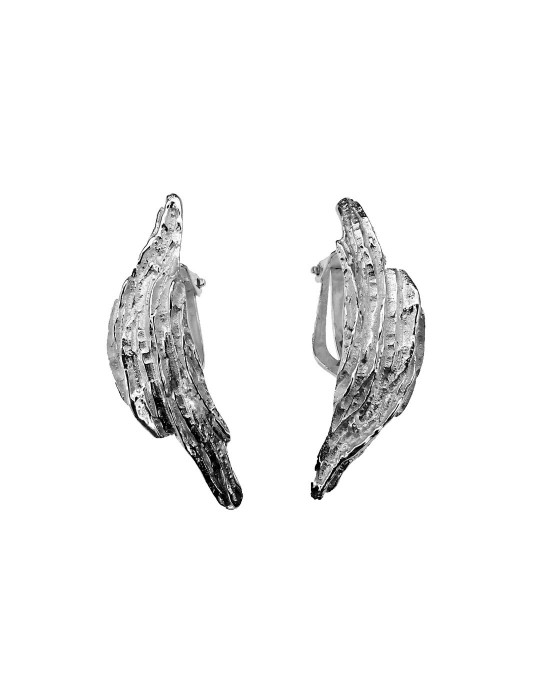 Sirokoru, Freezing February, Stud/ Clip Earrings from Eco Silver