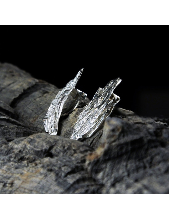 Sirokoru, Freezing February, Stud / Clip Earrings from Eco Silver -WINTER SPECIAL