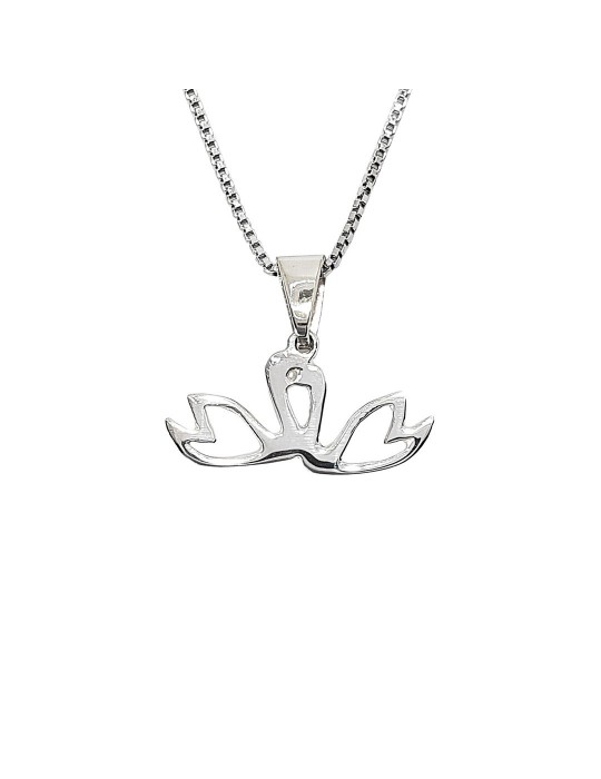Sirokoru, Swan Couple, Eco Silver Pendant with Silver Chain