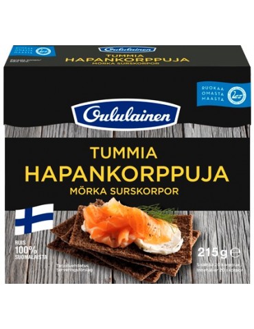 Fazer, Oululainen Hapankorppuja tumma, Dark Sour Crispy Breads 215g