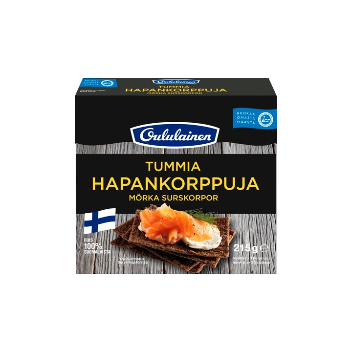 Fazer, Oululainen Tummia Hapankorppuja, Dark Sour Crispy Breads 215g