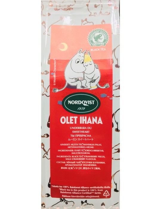 Nordqvist, Moomin Olet ihana, Black Leaf Tea with Strawberry 80g