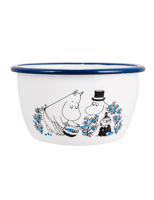 Muurla, Moomin Blueberry, Enamel Bowl, 0,6l white