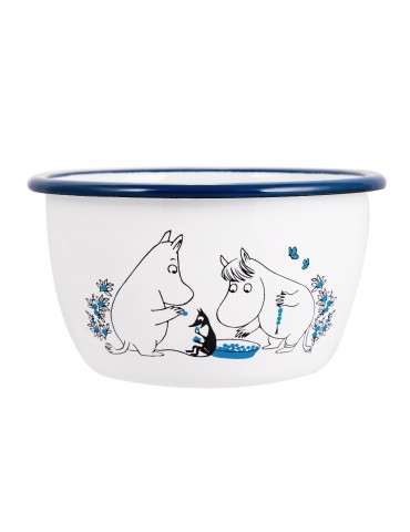 Muurla, Moomin Blueberry, Enamel Bowl, 0,6l white