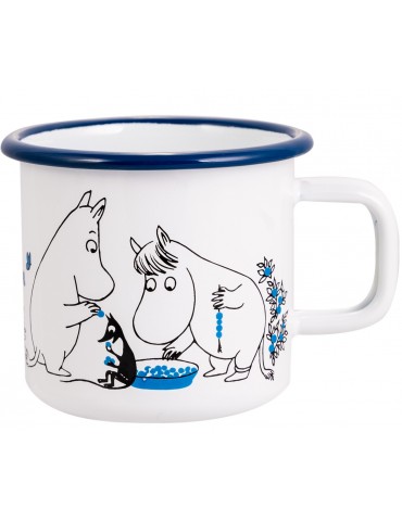 Muurla, Moomin Blueberry, Enamel Mug 0,37l white