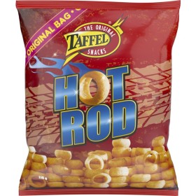Taffel, Hot Rod, aromatisierte Kartoffelringe 115g
