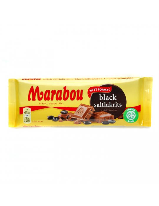 Marabou, Milchschokolade mit Salzlakritzstückchen, Tafel 100g