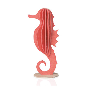 Lovi, 3D Wooden Decoration, Seahorse 8cm red