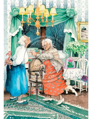 Inge Löök, Postcard, Women with Candy Canes