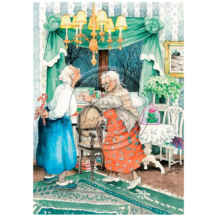 Inge Löök, Postcard, Women with Candy Canes