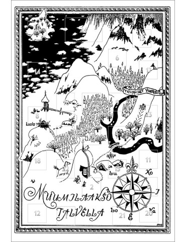 Mumin, Adventskalenderkarte, Karte des Mumintals 11,2x16,9cm -KOMMT BALD