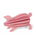 Lovi, 3D Wooden Decoration, Pig 6cm pink
